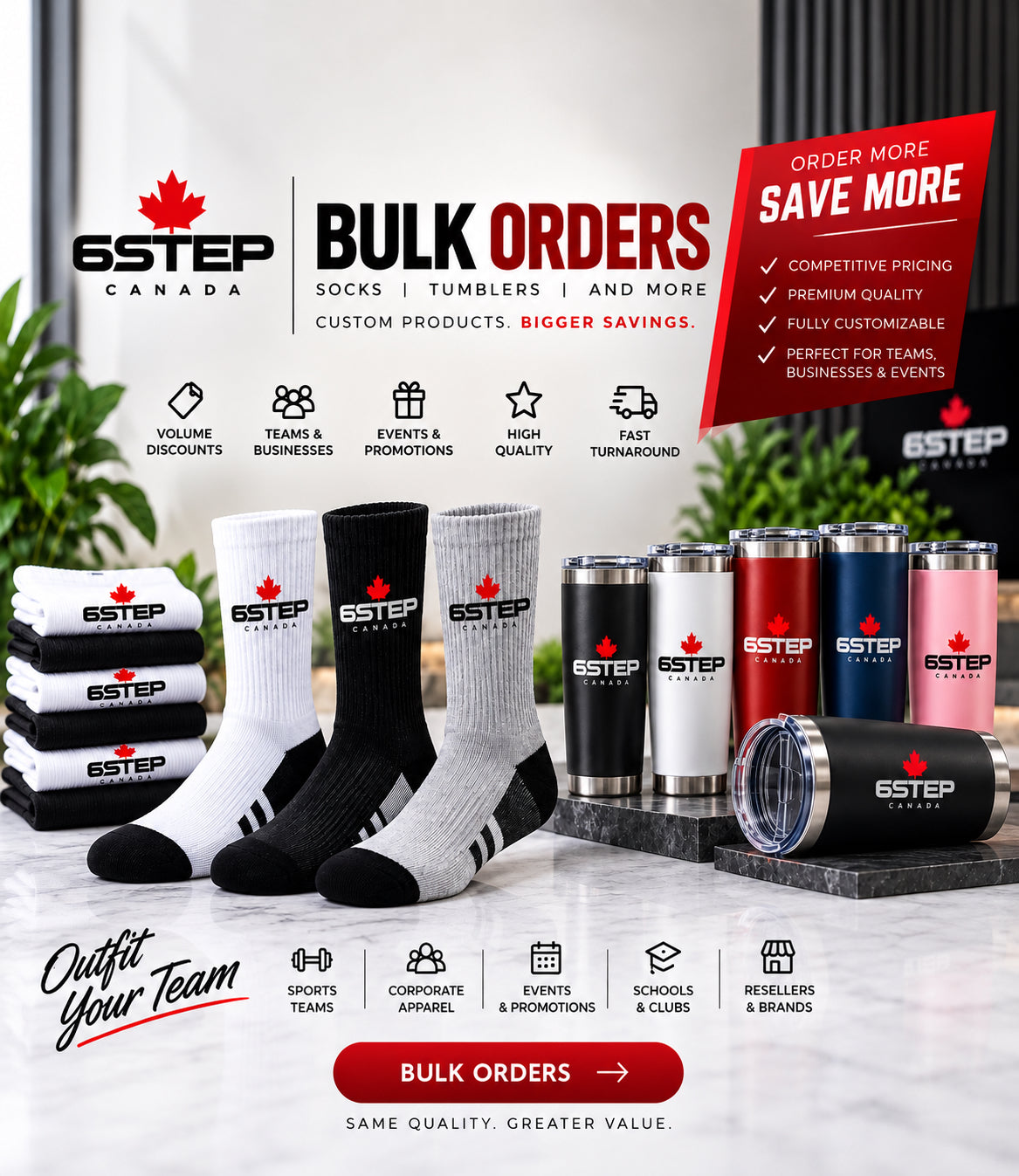 SOCKS/TUMBLERS/WATER BOTTLES